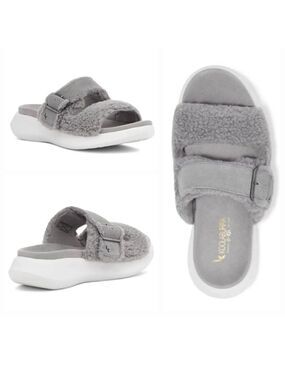 Nib Koolaburra by UGG Womens Pasea Slide Sandal Slippers Grey